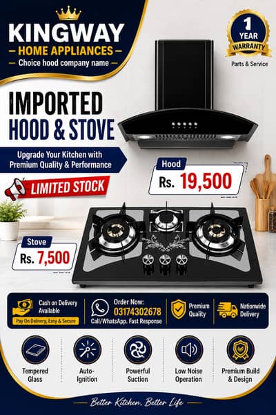 Kitchen Hood Imported Push Button,Touch,Hand Sensor All Sizes Availabl