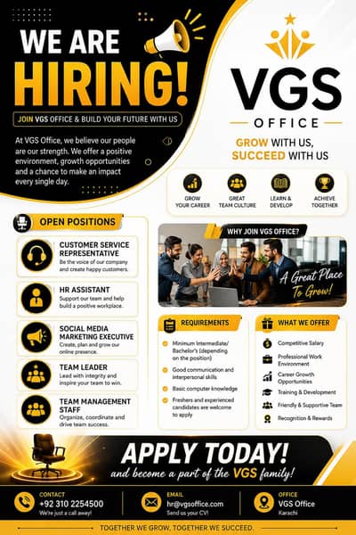 HIRING FOR OFFICE WORKING POSITIONS