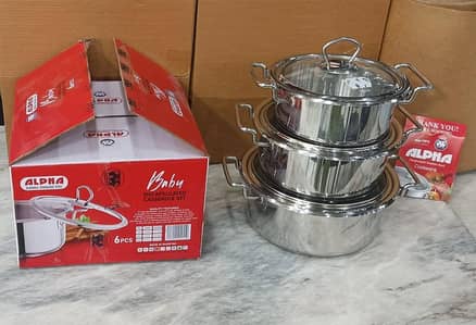 Alpha Cooking Pot double bottom stainless steel 36CM
