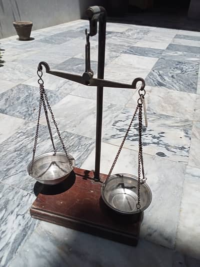 Antique brass measuring scale