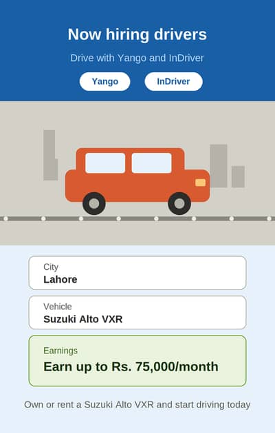 Looking for exprince driver for Indrive and Yango