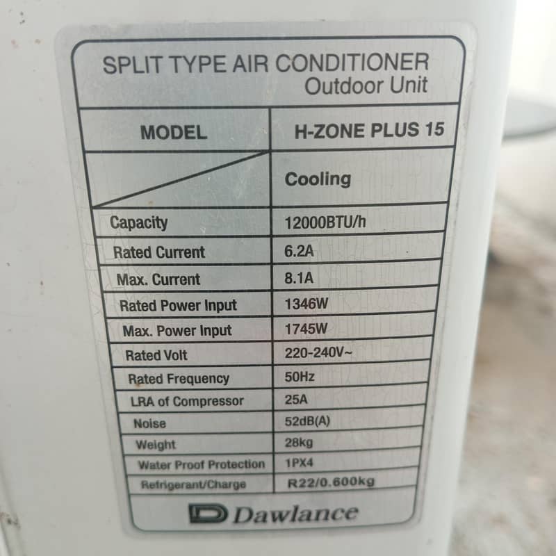Dawlance Split Ac 1 ton 2