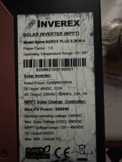 Inverex invertor 5.2 KW xerox