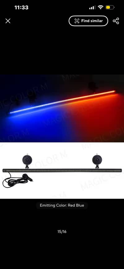 96 LED Ultra Bright Emergency Windshield Strobe Light Red Blue warning
