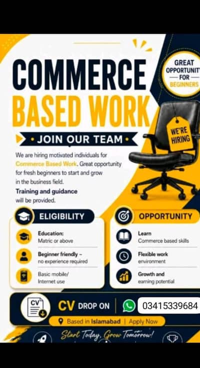 Need staff for E commerce sale business