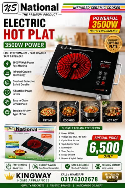 Electric Hot Plate NS National 3500W | Infrared Ceramic Cooker