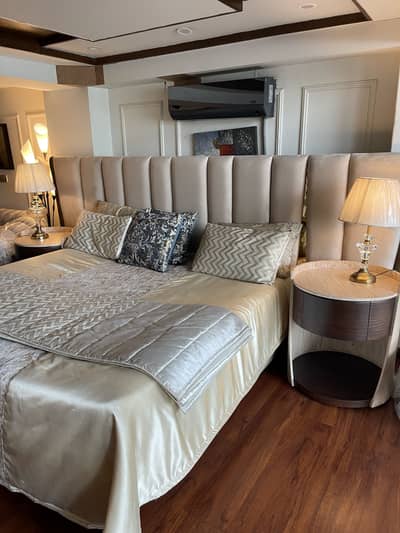 Bed with side tables