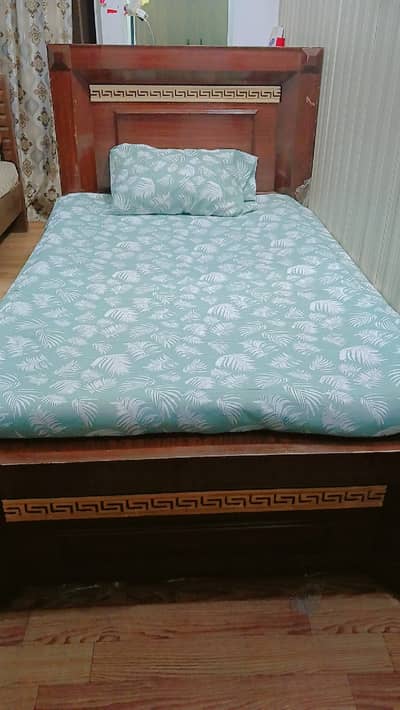Pure Wooden with Solid Sheet and Mattress.