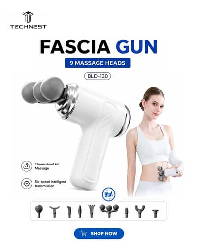 9 in 1 Massager Machine – 3 Head Electric Massage Gun – Mini Massage