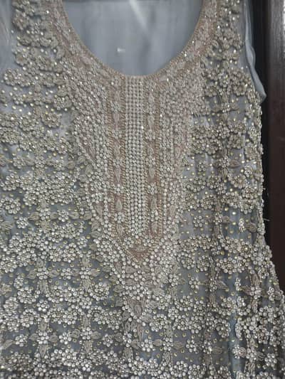 Luxury Grey Heavy Embellished Formal Dress – 3 Piece | Worn Once