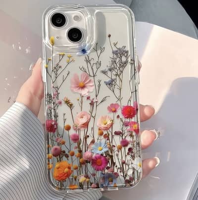 1 Pink Floral Vine 2D Pattern Transparent Phone Case for Iphone 11-17