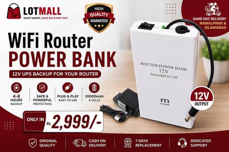 Wifi Router Power Bank 12V |20000mah |Mini Ups
