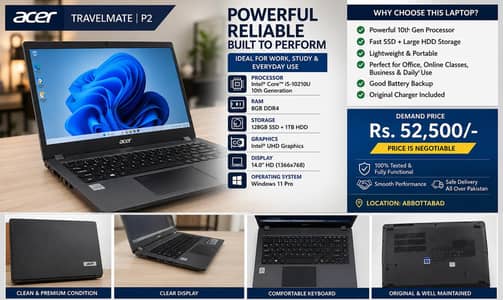 Acer TravelMate P2 Business Laptop | i5 10th Gen | Fast & Reliable