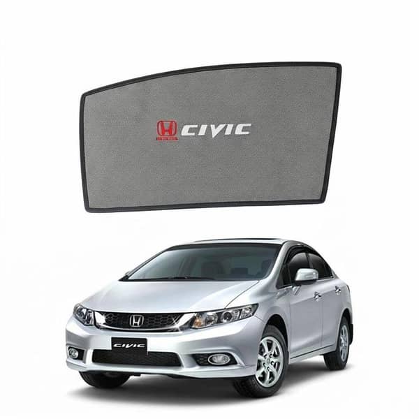 Foldable Magnetic Side Sun Shades for Honda Civic 2012-2016 with Logo (4 Piece Set)