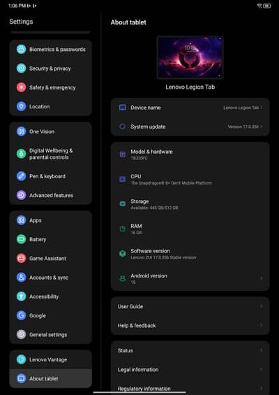 Lenovo Legion Tab 512GB