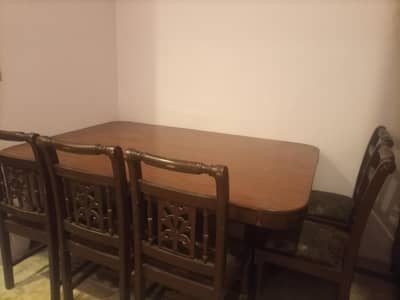 6 seater wooden table