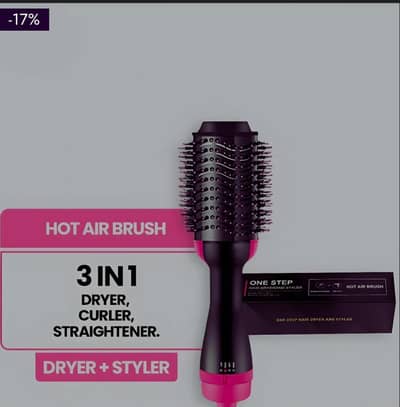 Hot air brush. Straightening hair brush