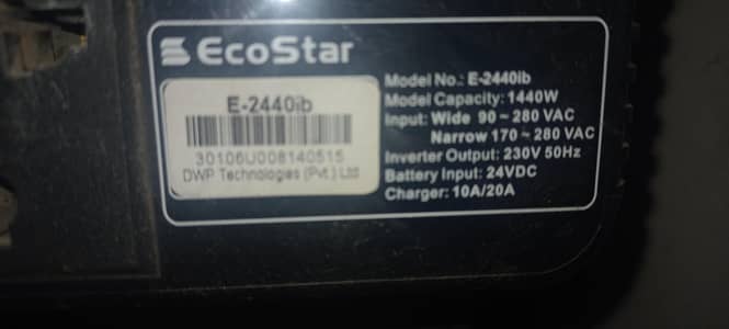 ecostar ups 1500 watt all ok working condition
