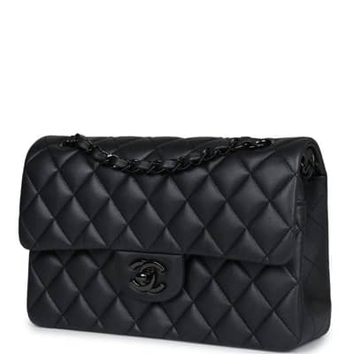 Chanel large classic flap bag all black