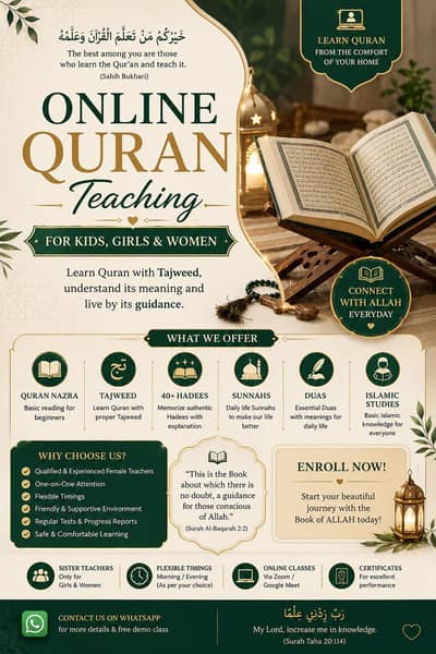 Online Quran classes for ladies and children