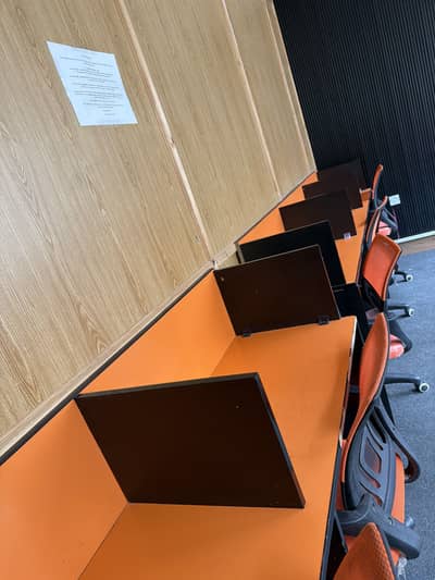 Work space available per seat and hall