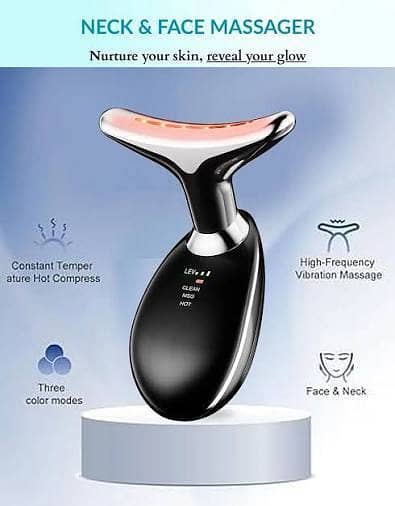 Rechargeable LED Facial Massager for Face & Neck - Vibrating Massager