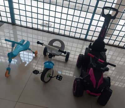 Tricycle and jeep