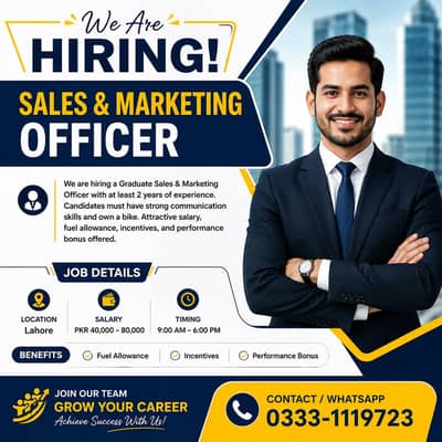 Sales & Marketing Officer Required
