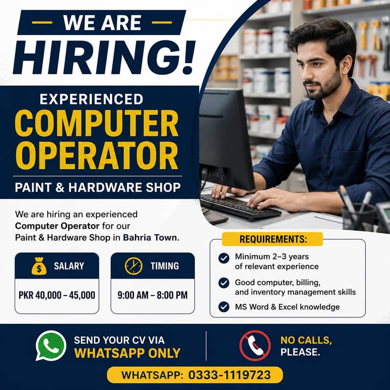 Experienced Computer Operator Required 0