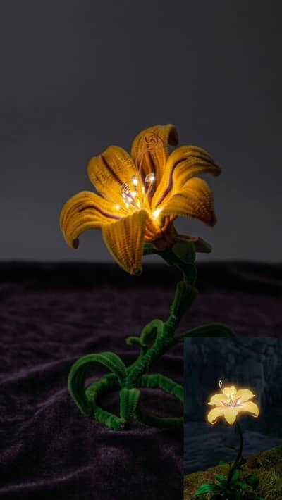 Repunzel flower Fairy lamp using pipe cleaners