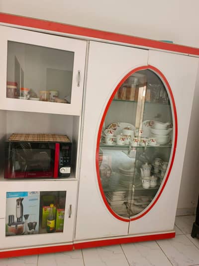 Modern Kitchen Divider Cabinet with Glass Display