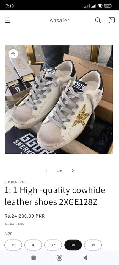 High Quality Cow hide Leather Shoes Euro 38