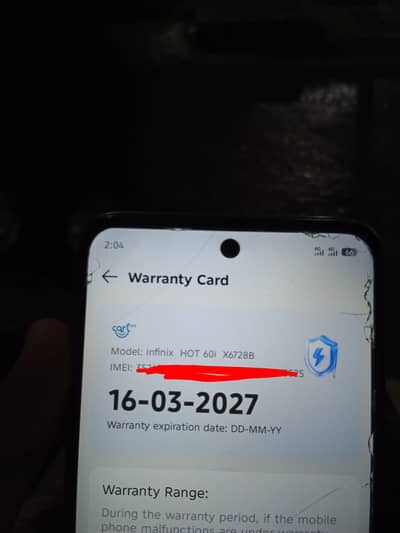 infinix hot 60i brand new 3.5 month use only with  box charger .
