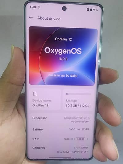 One Plus 12 16 512 dual Sim pta