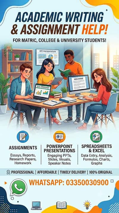 Assignments for 9 to 2nd year and university projects and assignments