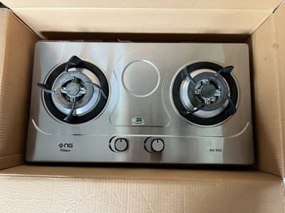 Nasgas 2 Burner Stainless Steel Gas Stove – Brand New & Box Packed