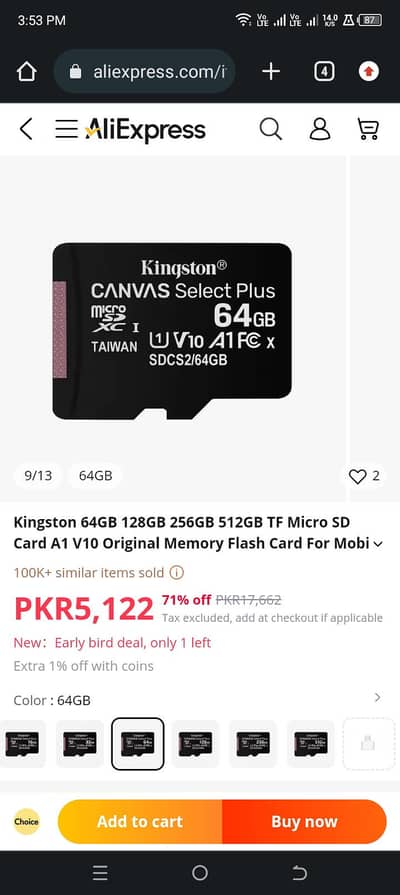 Kingston Original Memory Cards   100% Original | 5 Years Warrant
