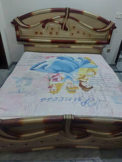 Wooden  deco Double Bed with Mattress