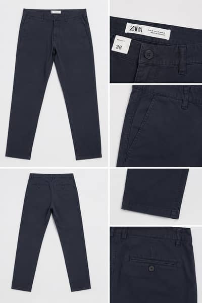 ZARA Men's Chino Pants Stock Lot | Original Export Surplus | A/B Grade