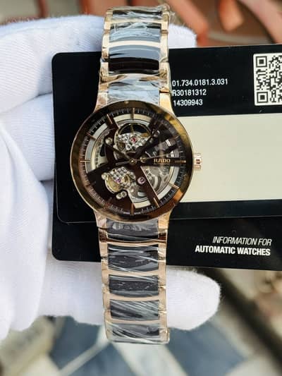 Rado Centrix Skeleton Dial Brand New Ceramic Men's Watch R30180162