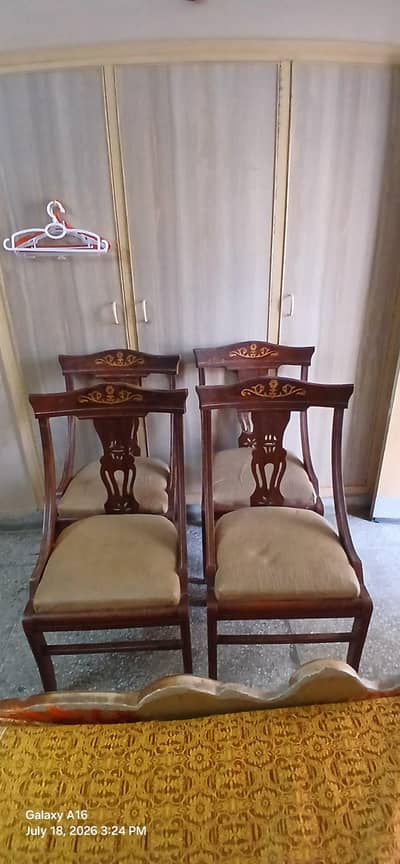 04 Wooden Dining Chairs