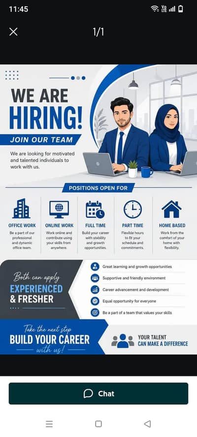 we are hiring staff for work