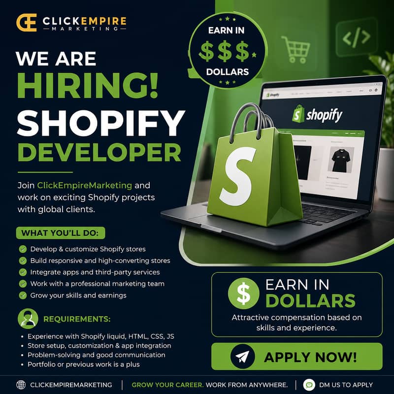 Shopify Developer Required. Will pay in dollars 0