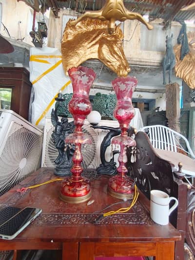 unique imported lamps irani glass ceramic metal brass antique