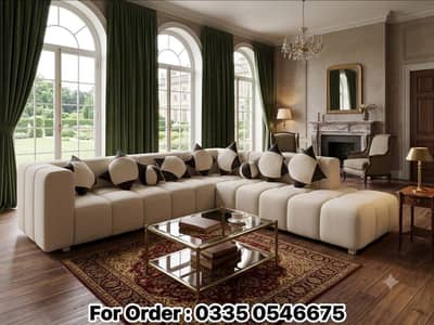 Fresh Made Large Size L Shape Sofa Set For Sale