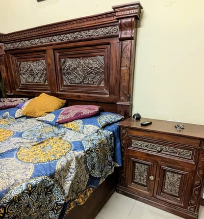 Sheesham Wood King Size Bedroom Set | Bed with Storage | Wardrobe Dres