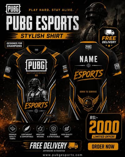 NEE PUBG STYLISH ESPORTS SHIRT WITH NAME