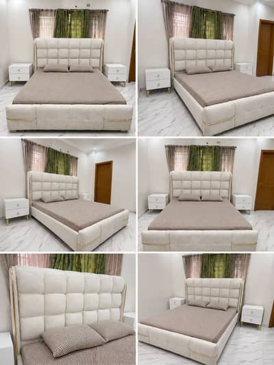 Bubble bed new king size suade cream off white