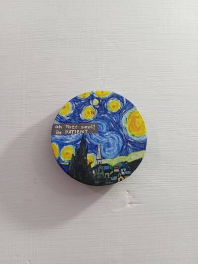 Acrylic circular canvas painting