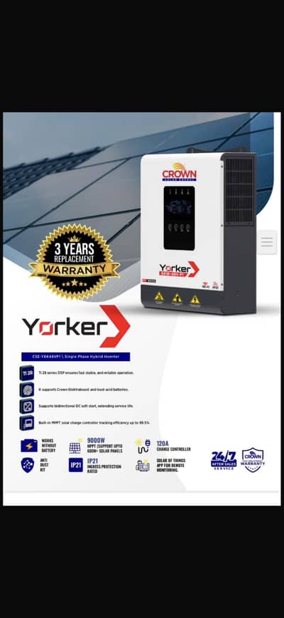 Solar  haybrid inverter crown solar energy